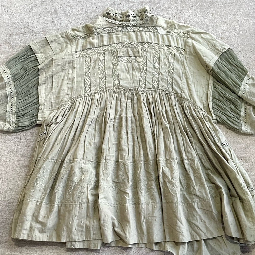 Free people heartbreaker mini dress green lace sage flowy dress - Picture 6 of 6